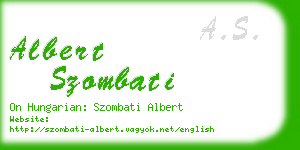 albert szombati business card